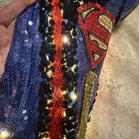 LED Halloween Costume Corset, Supergirl, Superhero, Size M, Sequins, Top, - Picture 10 of 16